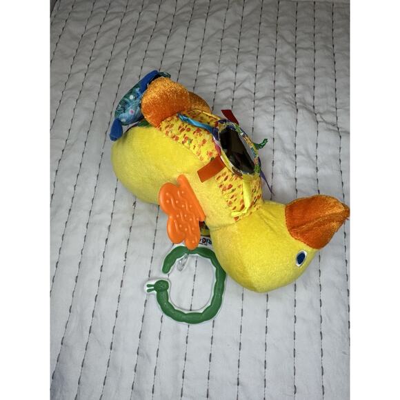 Eric Carle Teether Toy Lot Plush Duck Elephant Rattle Crinkle Baby Clip On 8” - Picture 5 of 5